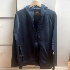 North Face light weight fleece full zip hoodie. Navy Blue.